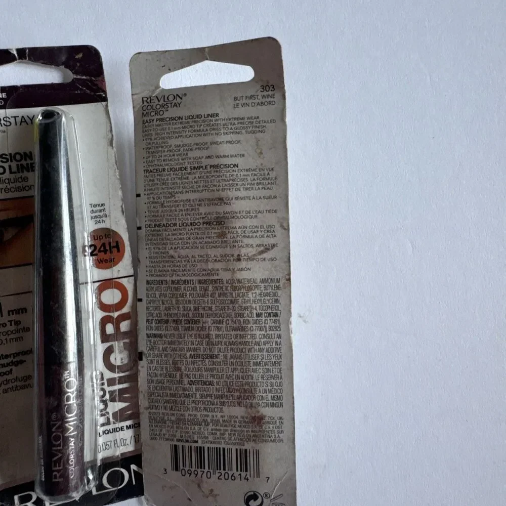 3 PCS REVLON COLORSTAY EYELINER MICRO EASY PRECISION LIQUID #303 BUT FIRST WINE